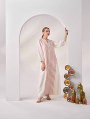 V-Cut Linen Kaftan LN-06