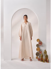 V-Cut Linen Kaftan LN-06