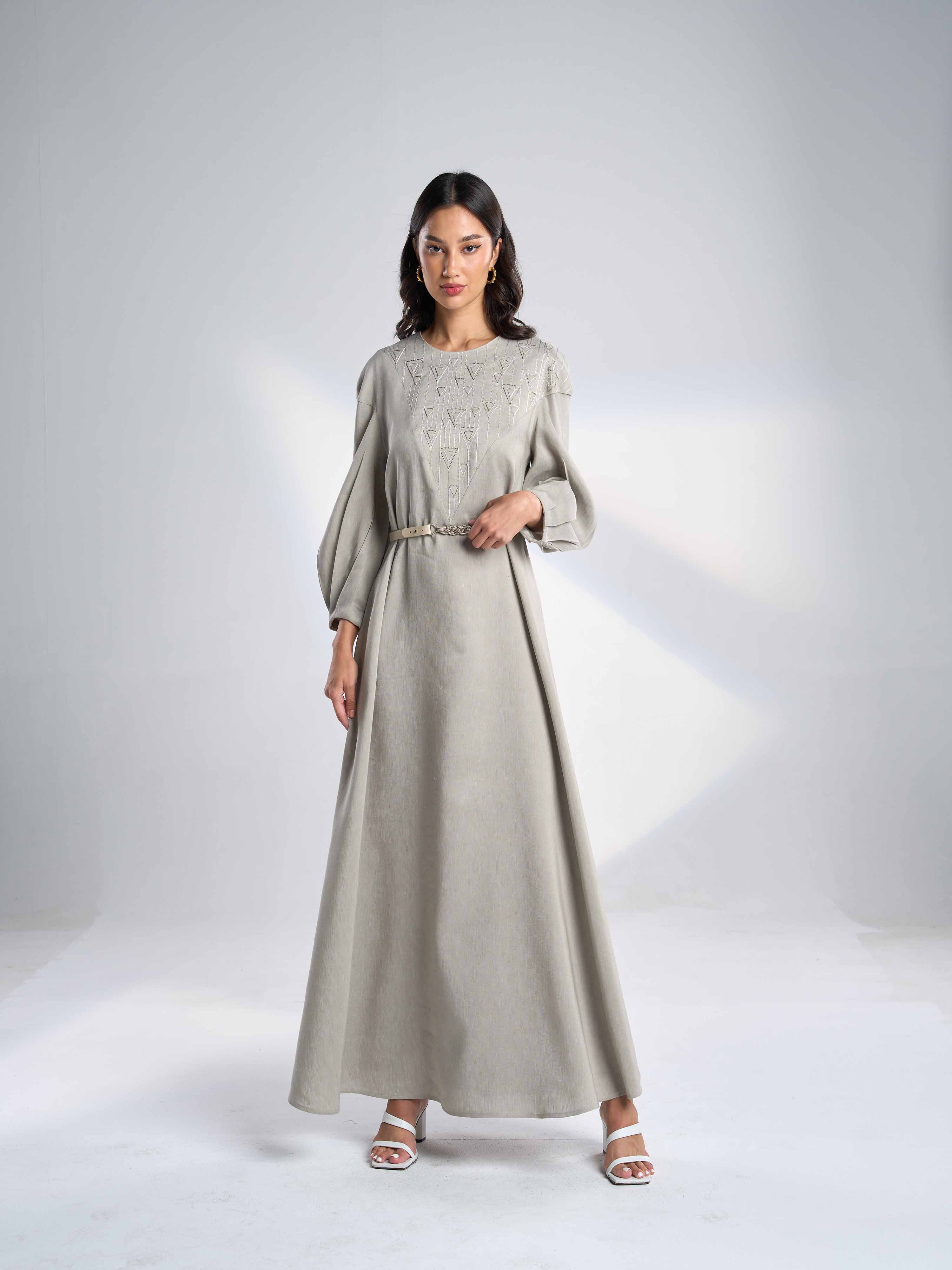 Silk Linen Maxi dress - Modest Silk linen Dre | Nesma Studio Silk Linen Maxi dress - Modest Silk linen Dre | Nesma Studio