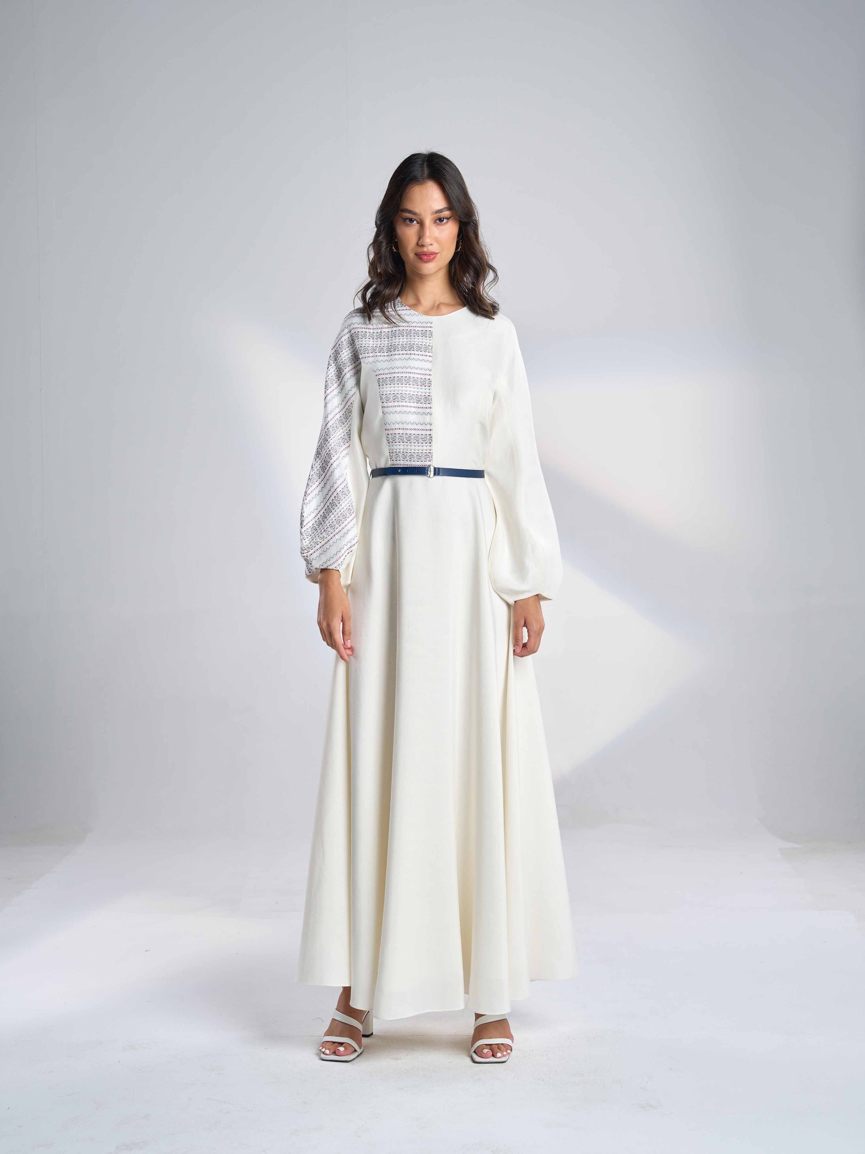 Silk Linen Maxi Dress - Modest Silk linen Dre