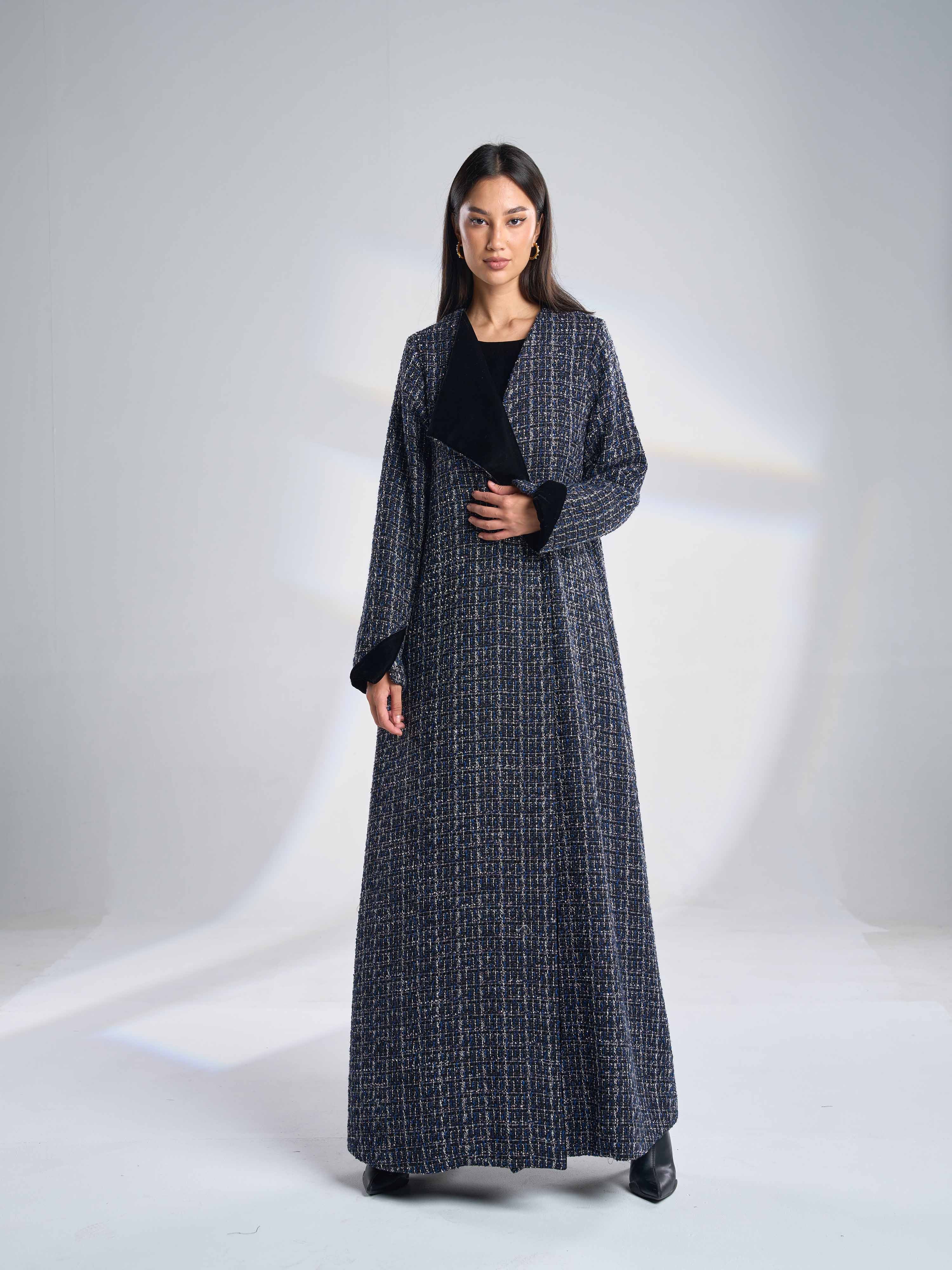Half Collar Tweed Coat F-05