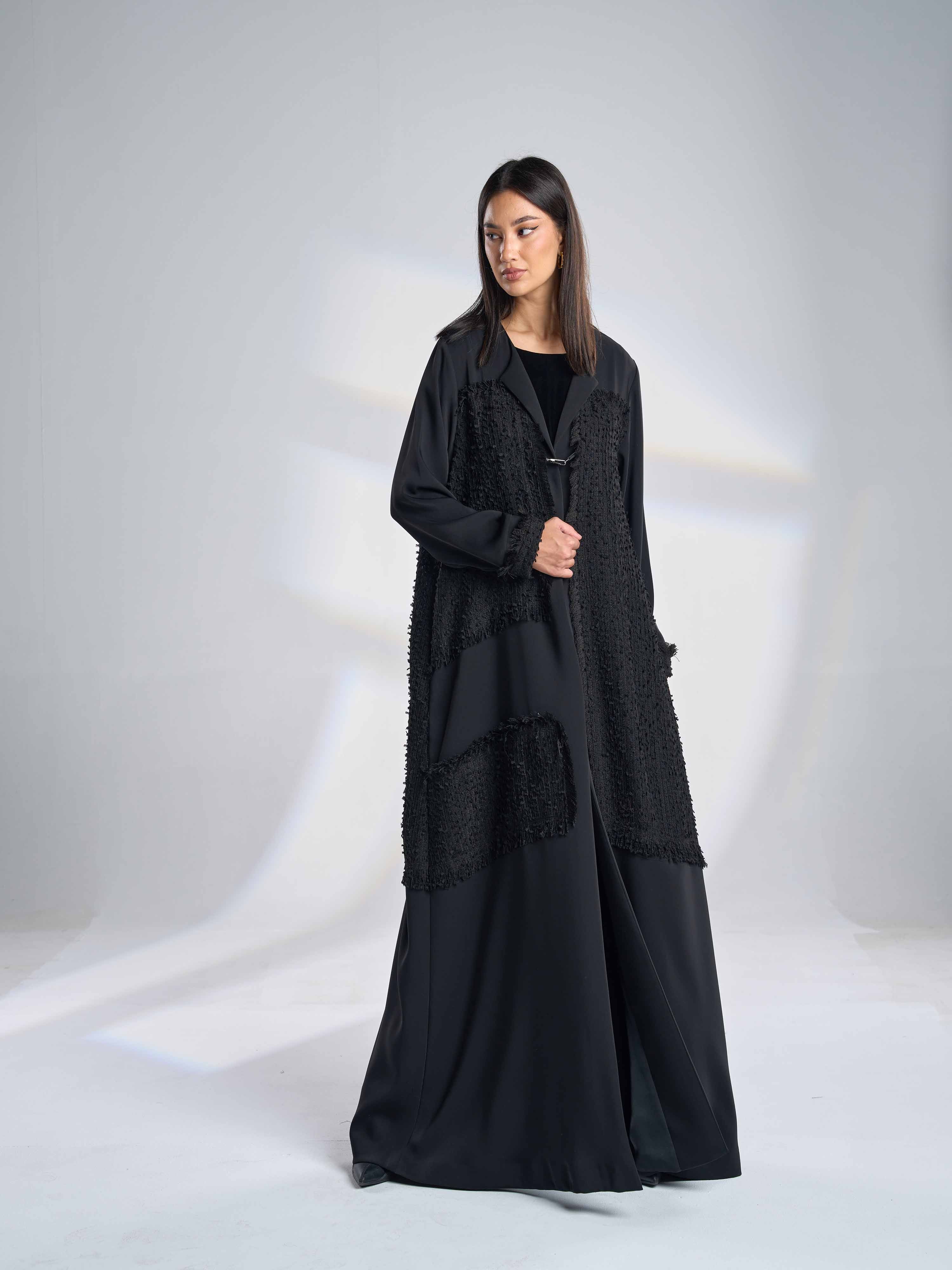 Wool Crepe / Tweed Abaya Coat F-11
