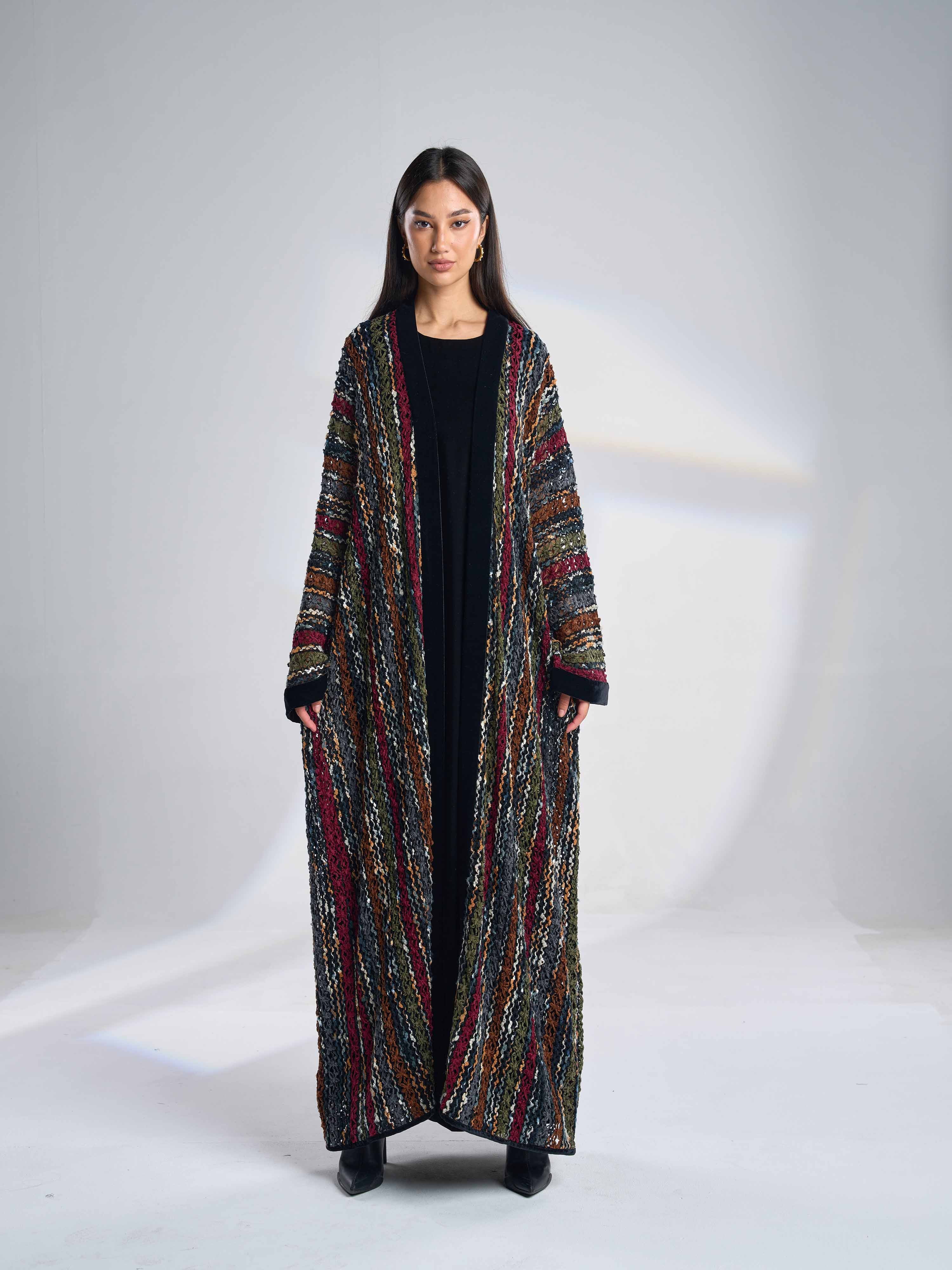 Woven Pattern Abaya F-14