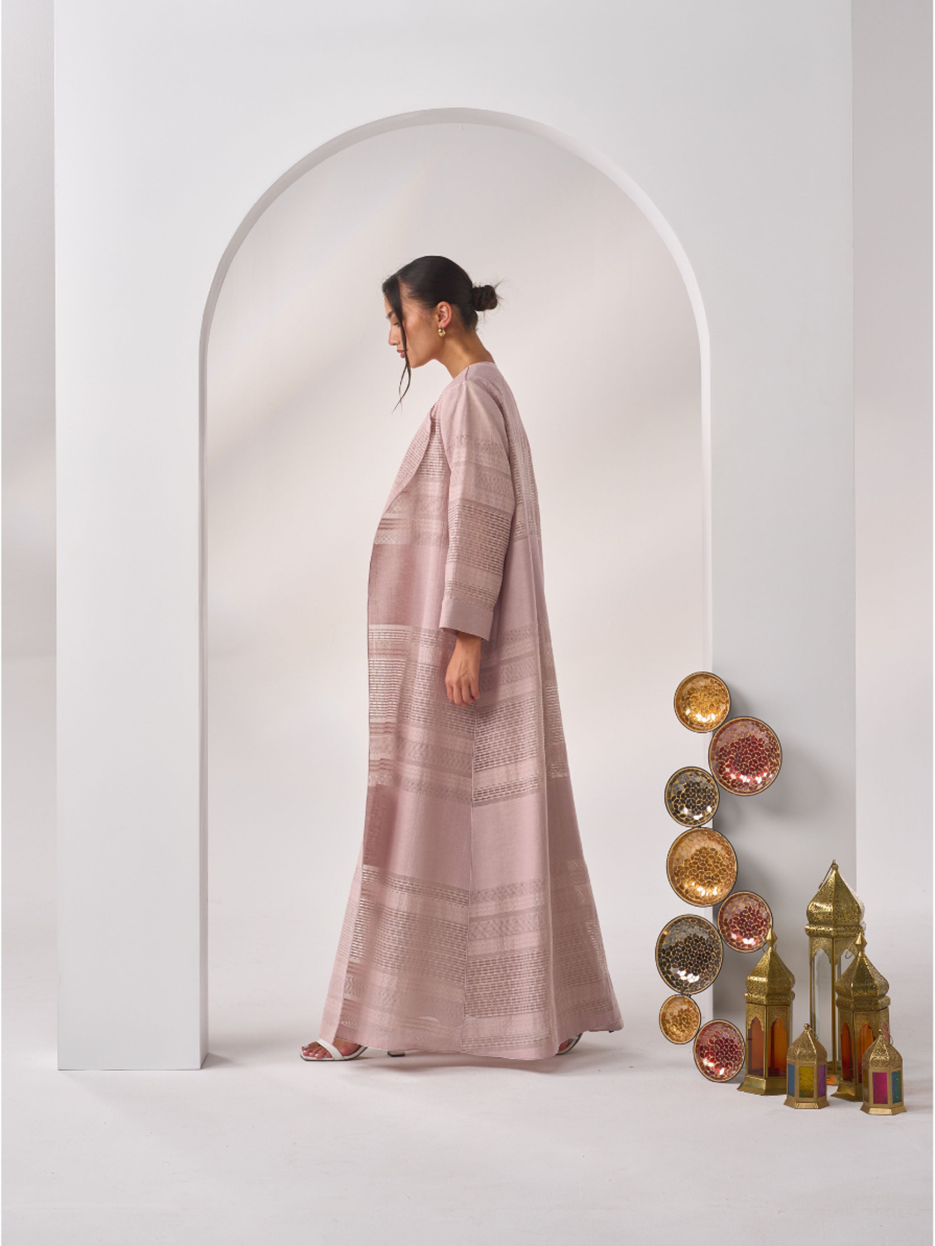 Textured Cotton Abaya Set LN-02