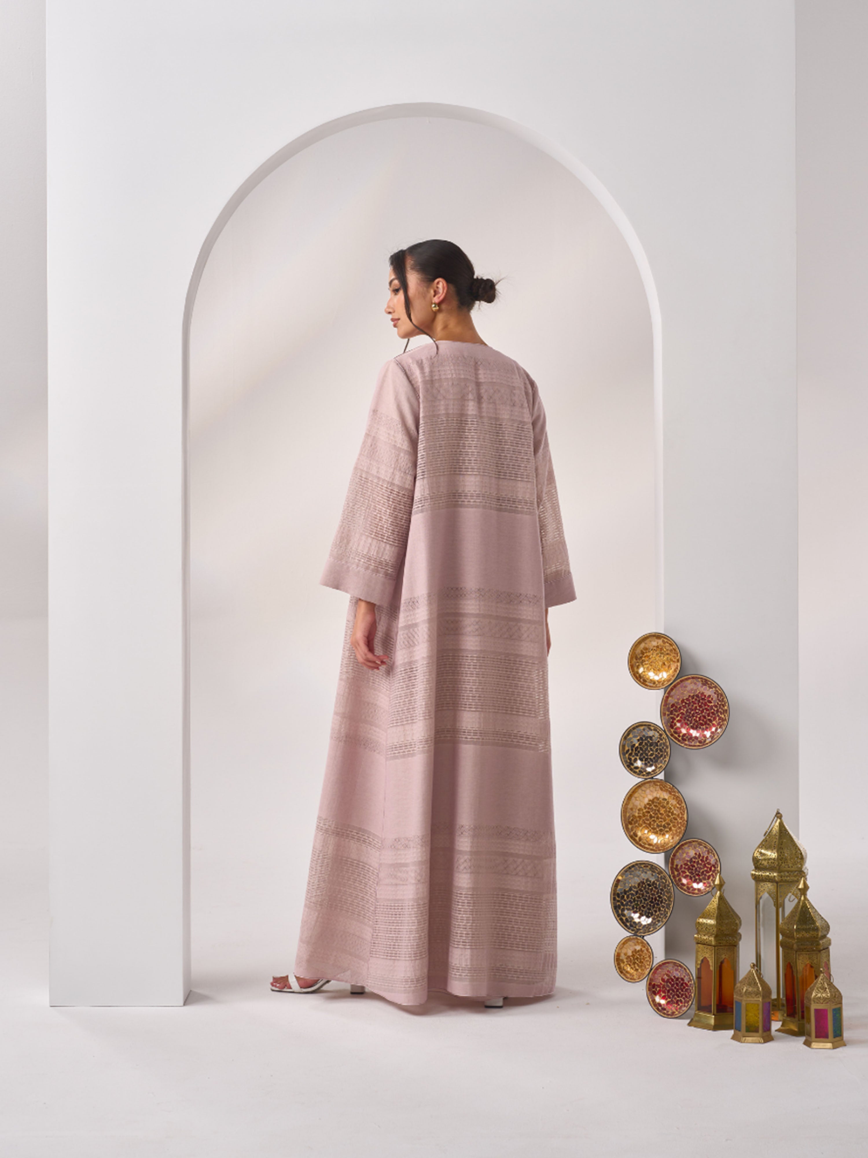 Textured Cotton Abaya Set LN-02