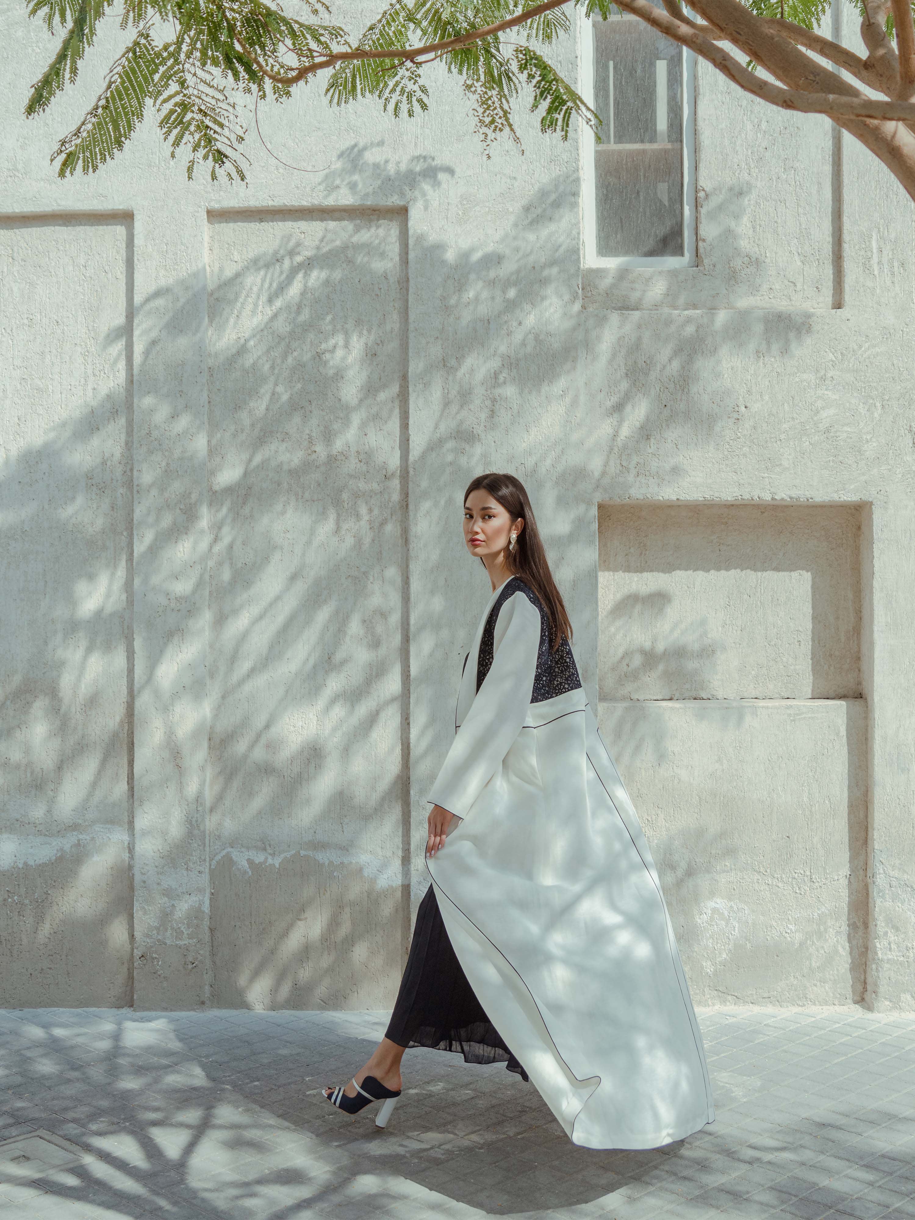 Silk Linen Mosaic Abaya SD-10