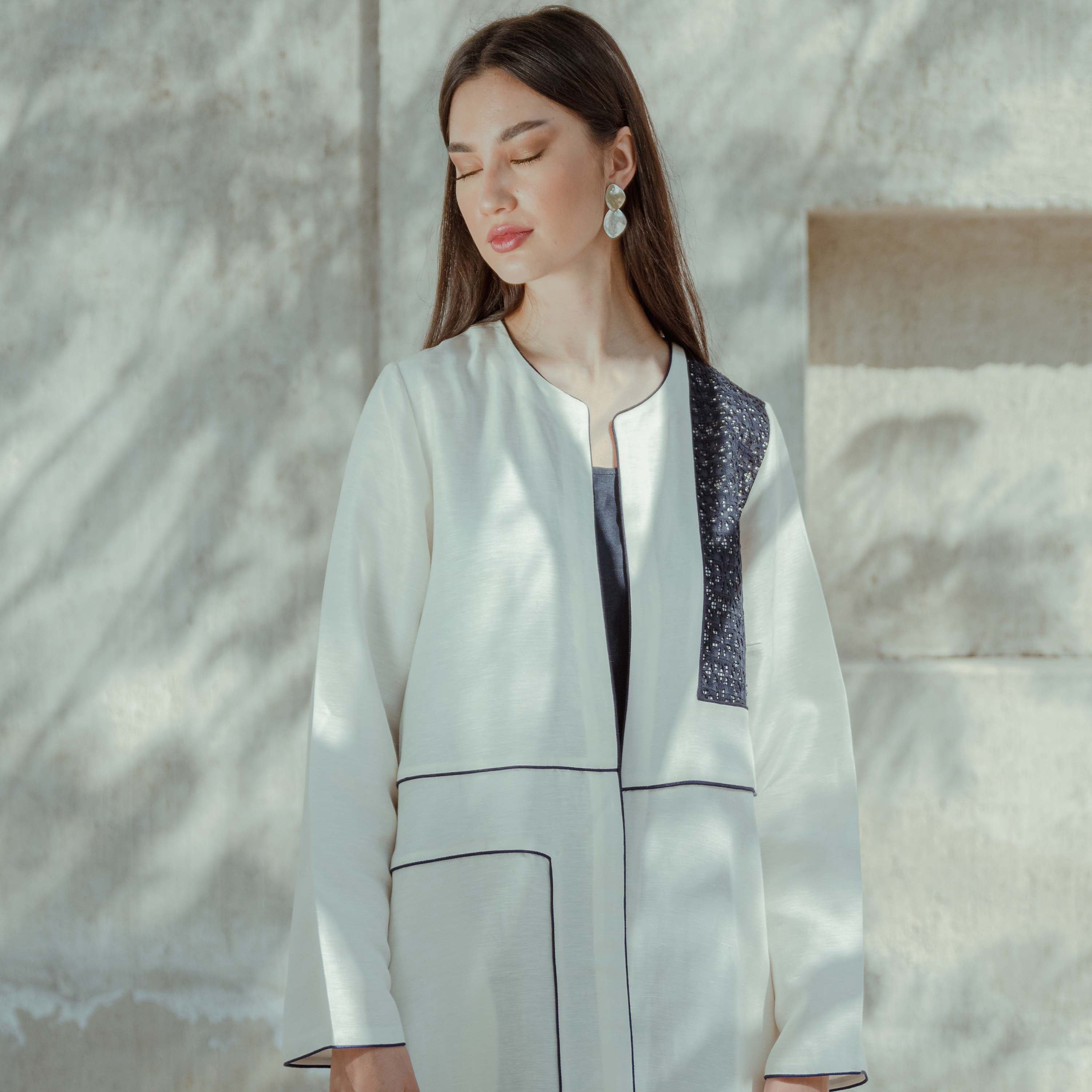 Silk Linen Mosaic Abaya SD-10