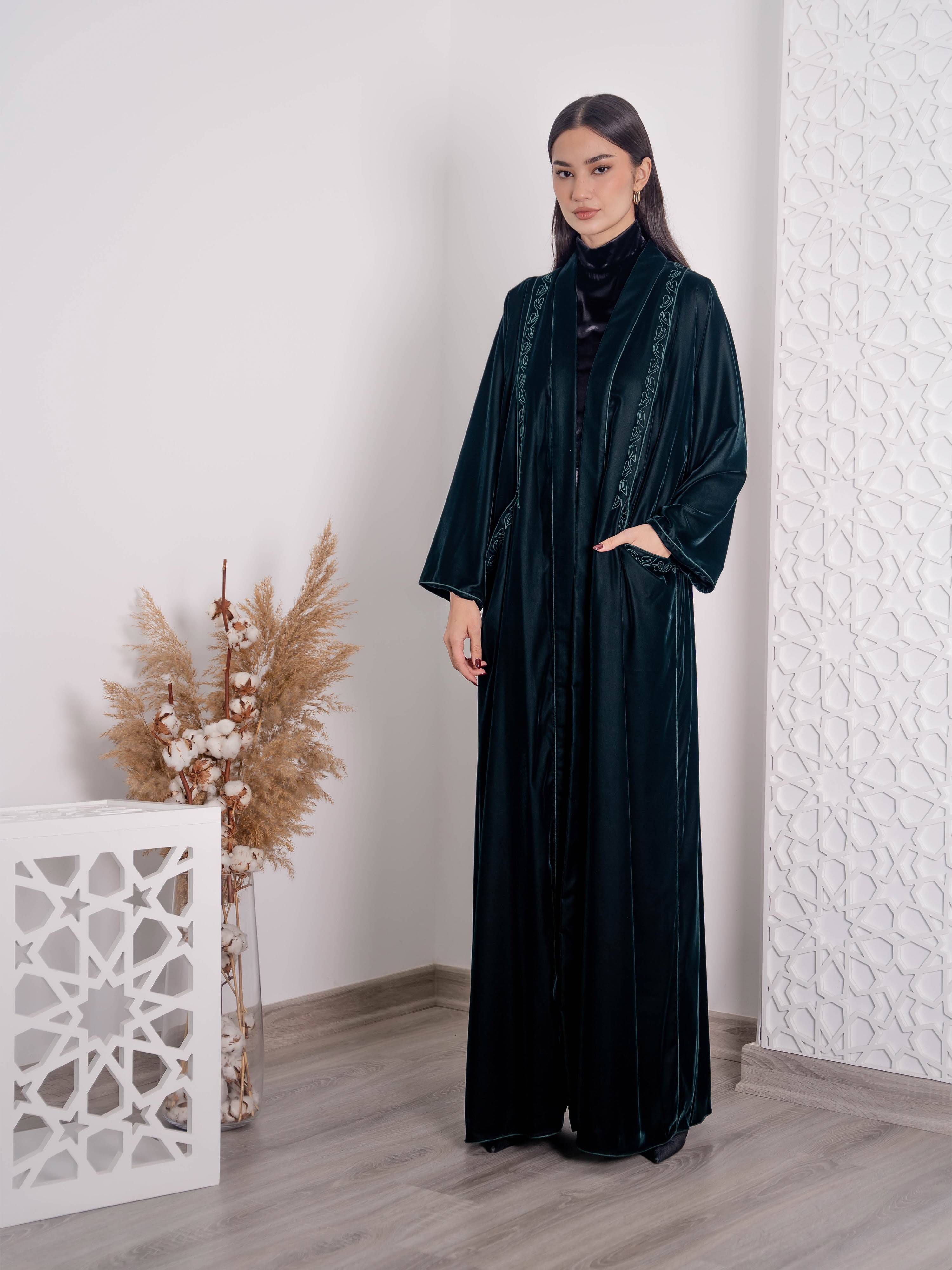 Embroidered Velvet Abaya FV-04