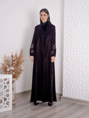 Sleeve Embroidery Velvet Abaya FV-06