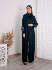 Sleeve Embroidery Velvet Abaya FV-06