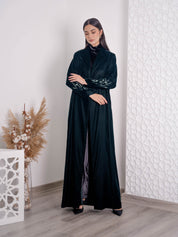 Sleeve Embroidery Velvet Abaya FV-06