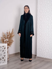 Cuffs Embroidery Double Velvet Abaya FV-05