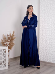 Sleeve Embroidery Velvet Abaya FV-06