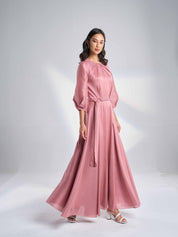 Silk Linen Maxi Dress EL-05