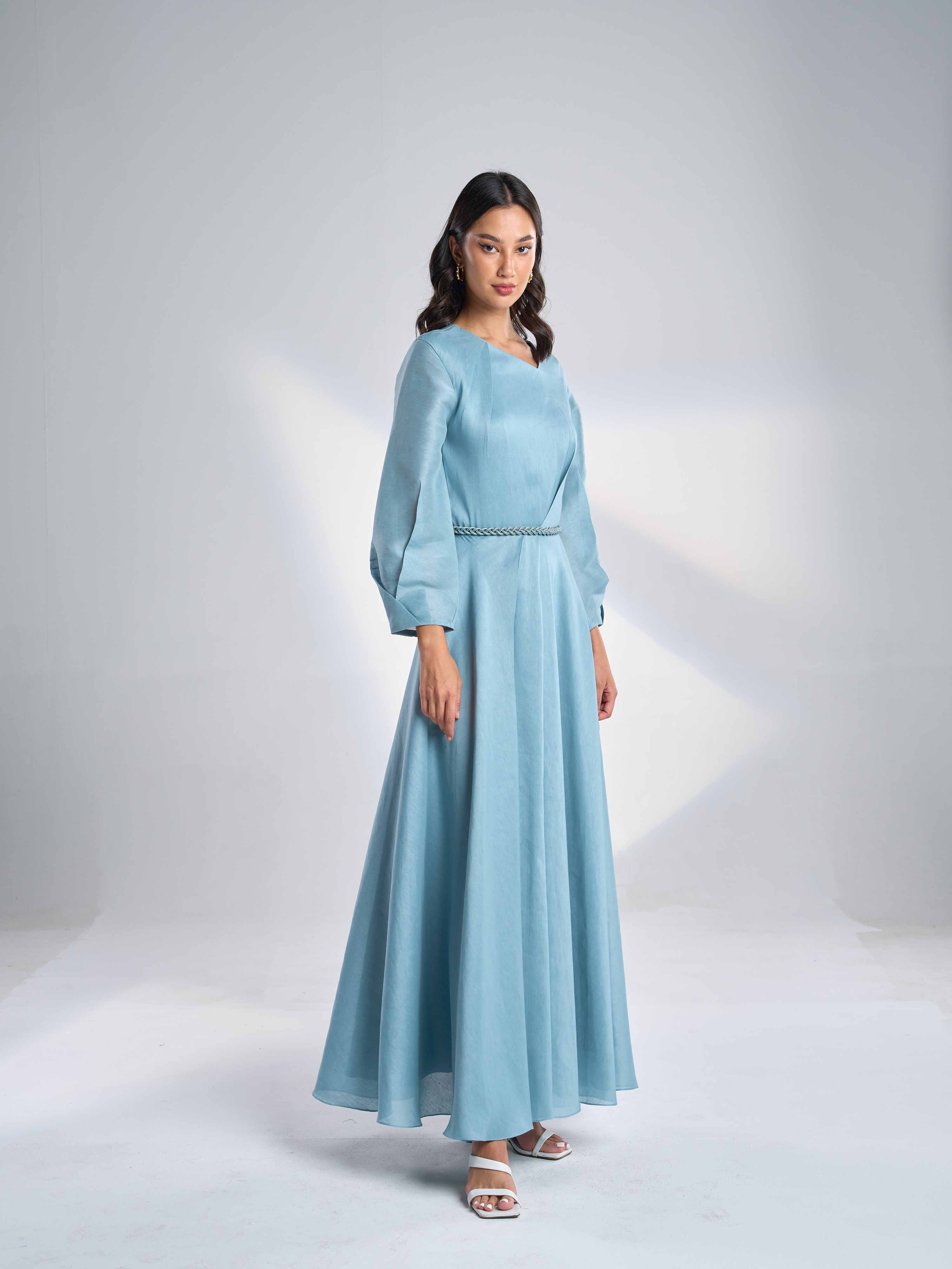 Silk Linen Maxi Dress EL-06