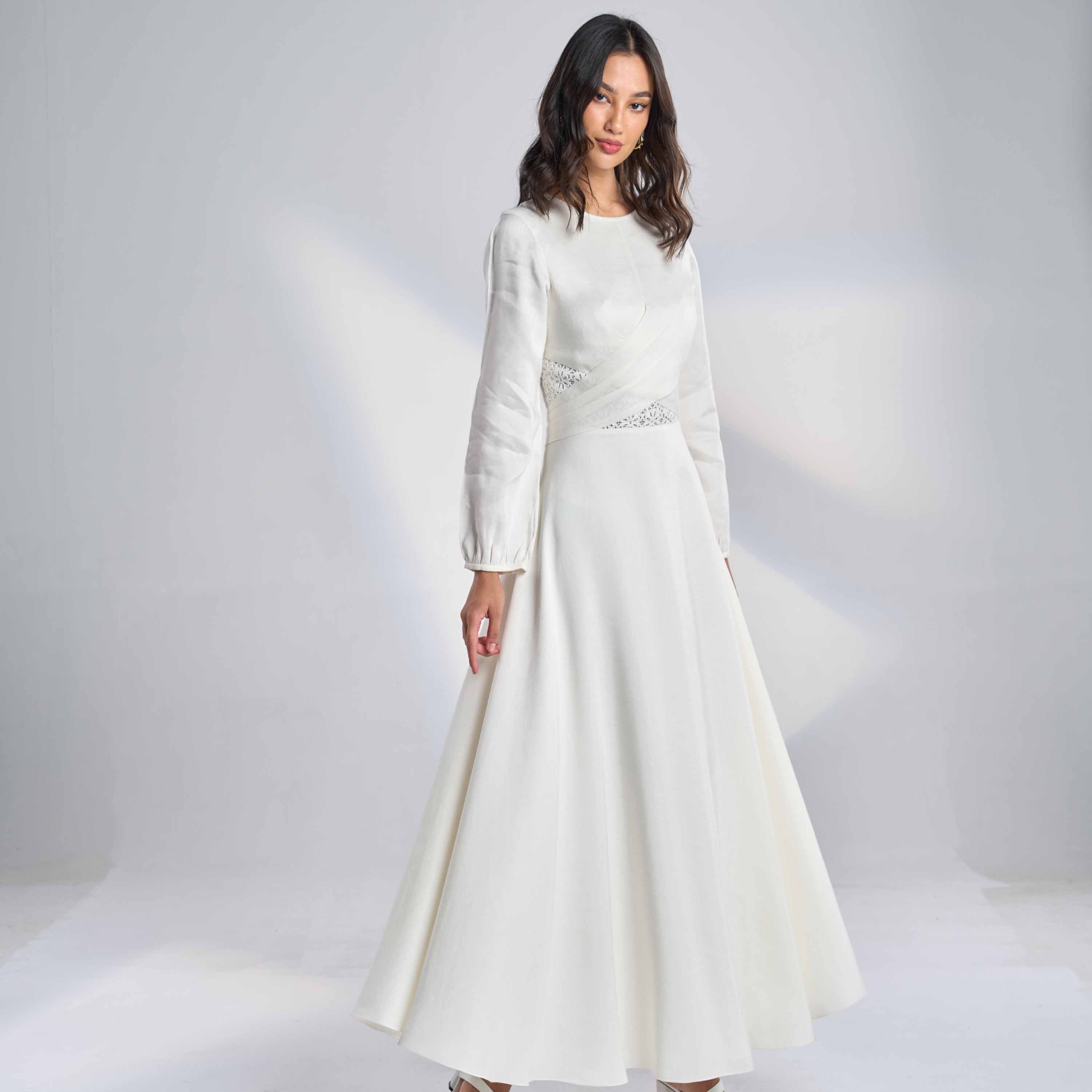 Silk Linen Maxi Dress EL-17