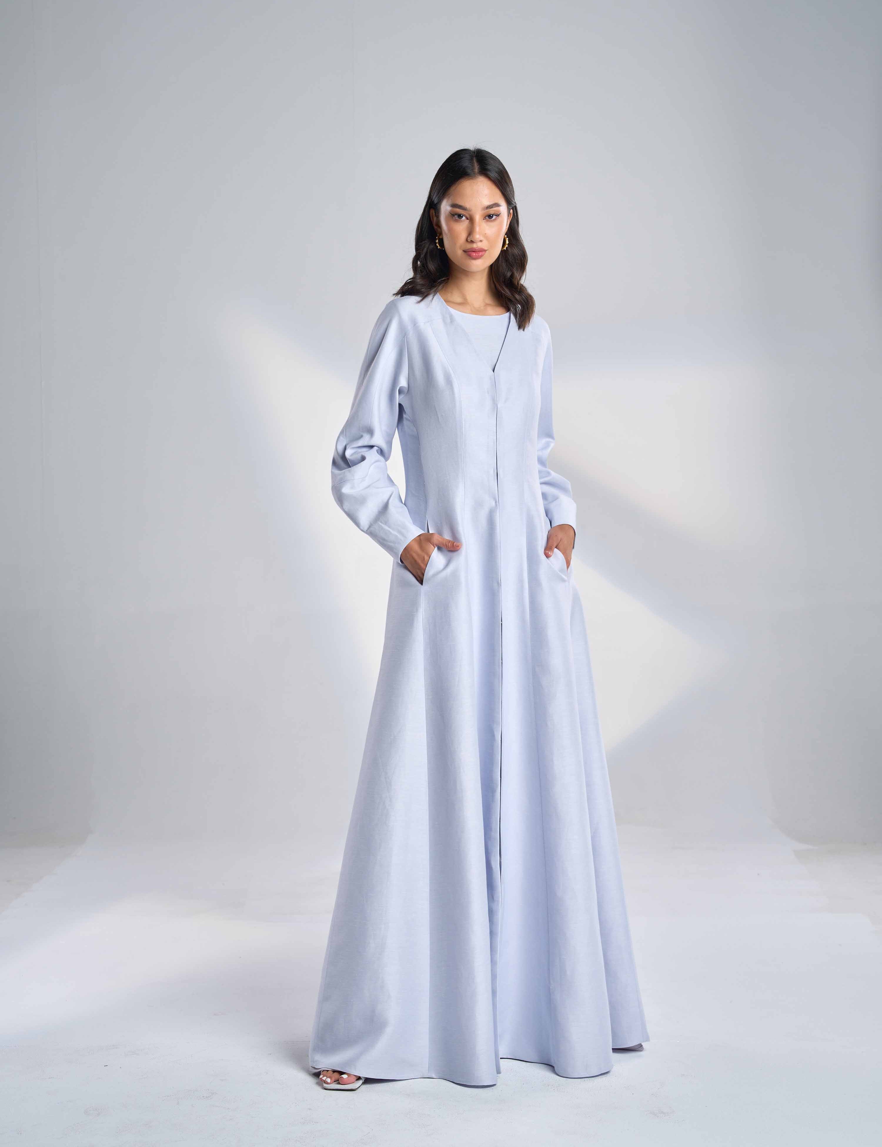 Silk Linen Abaya Gown EL-25