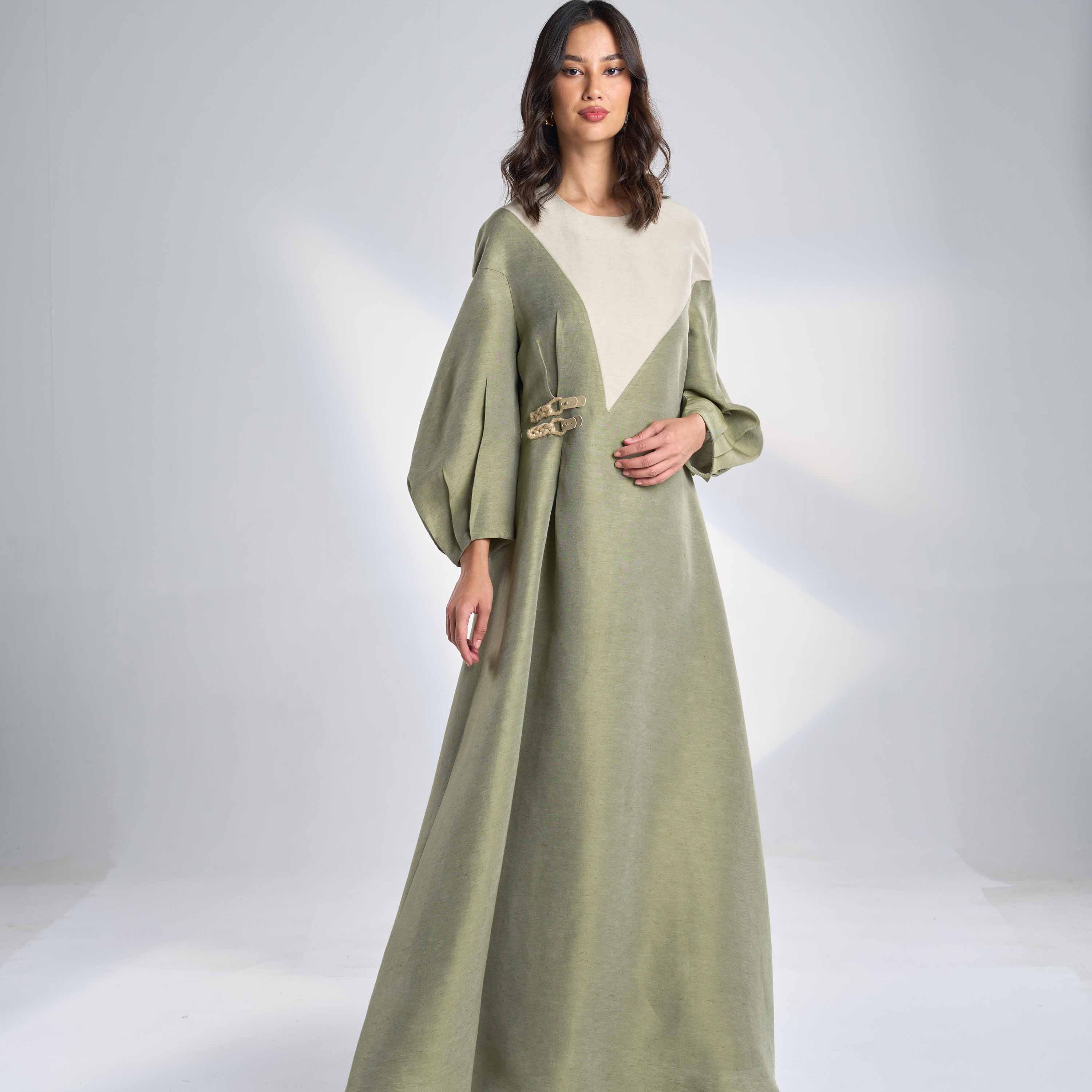 Silk Linen Maxi Dress EL-28