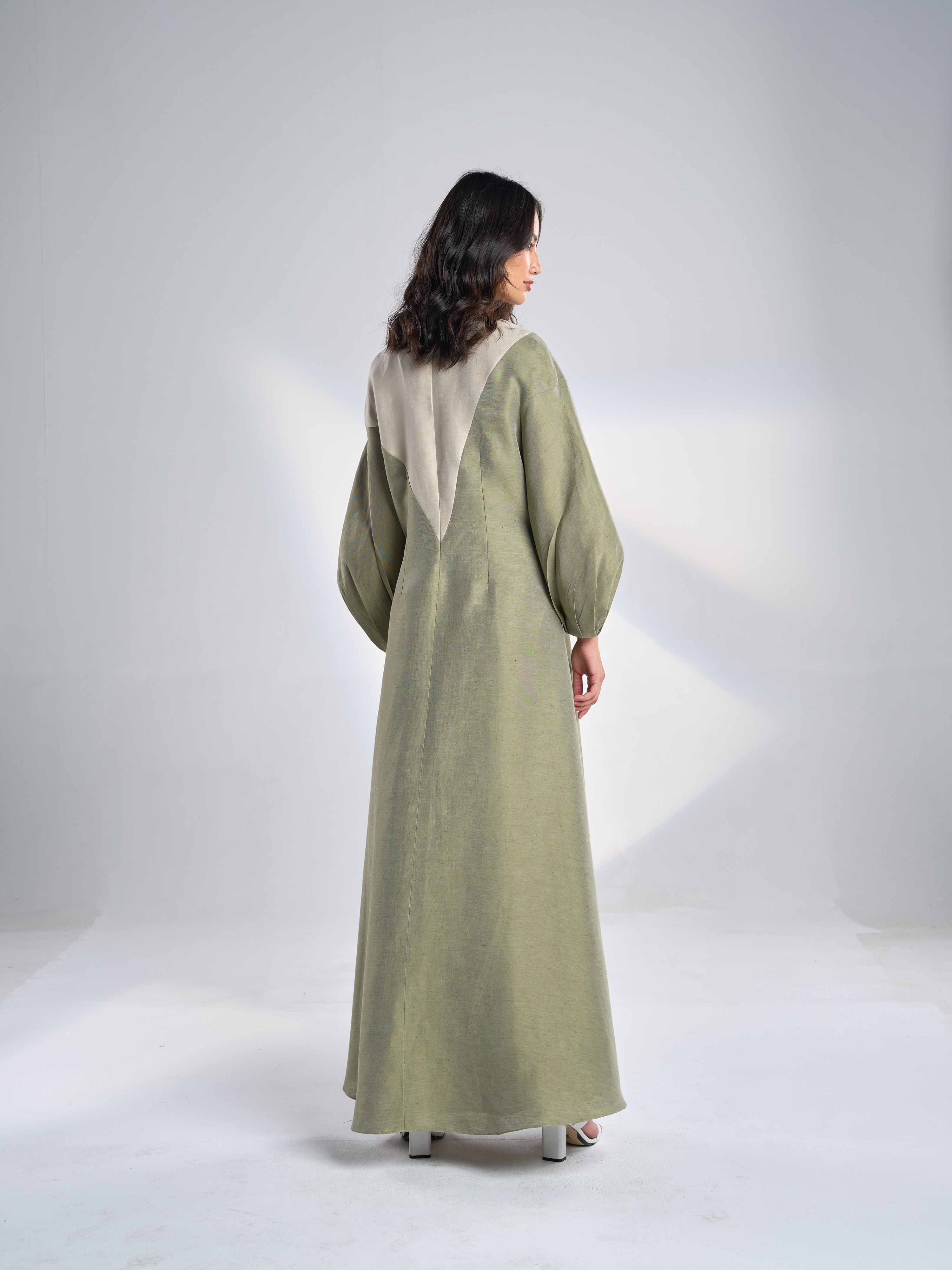 Silk Linen Maxi Dress EL-28