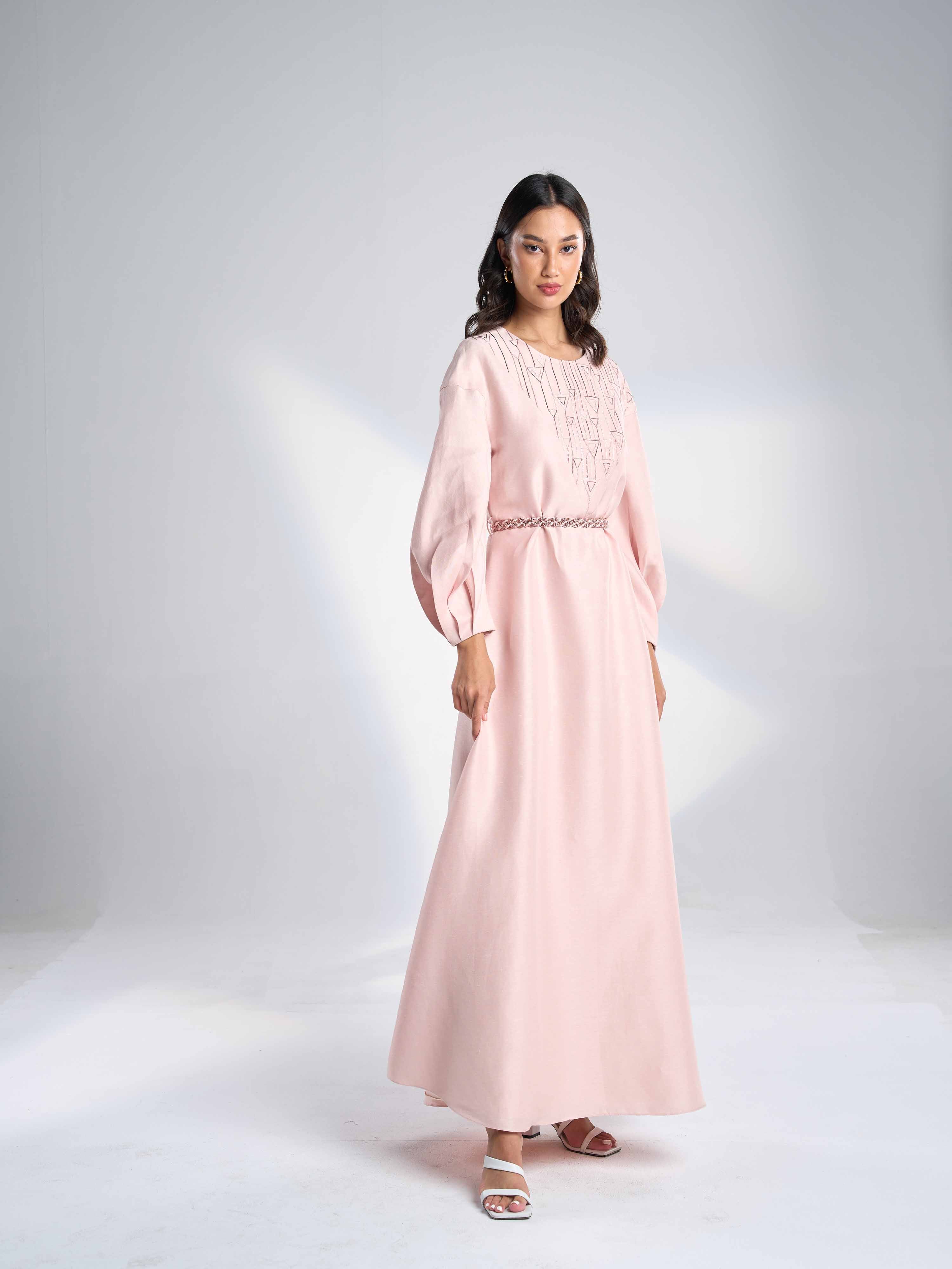 Silk Linen Maxi dress EL-30