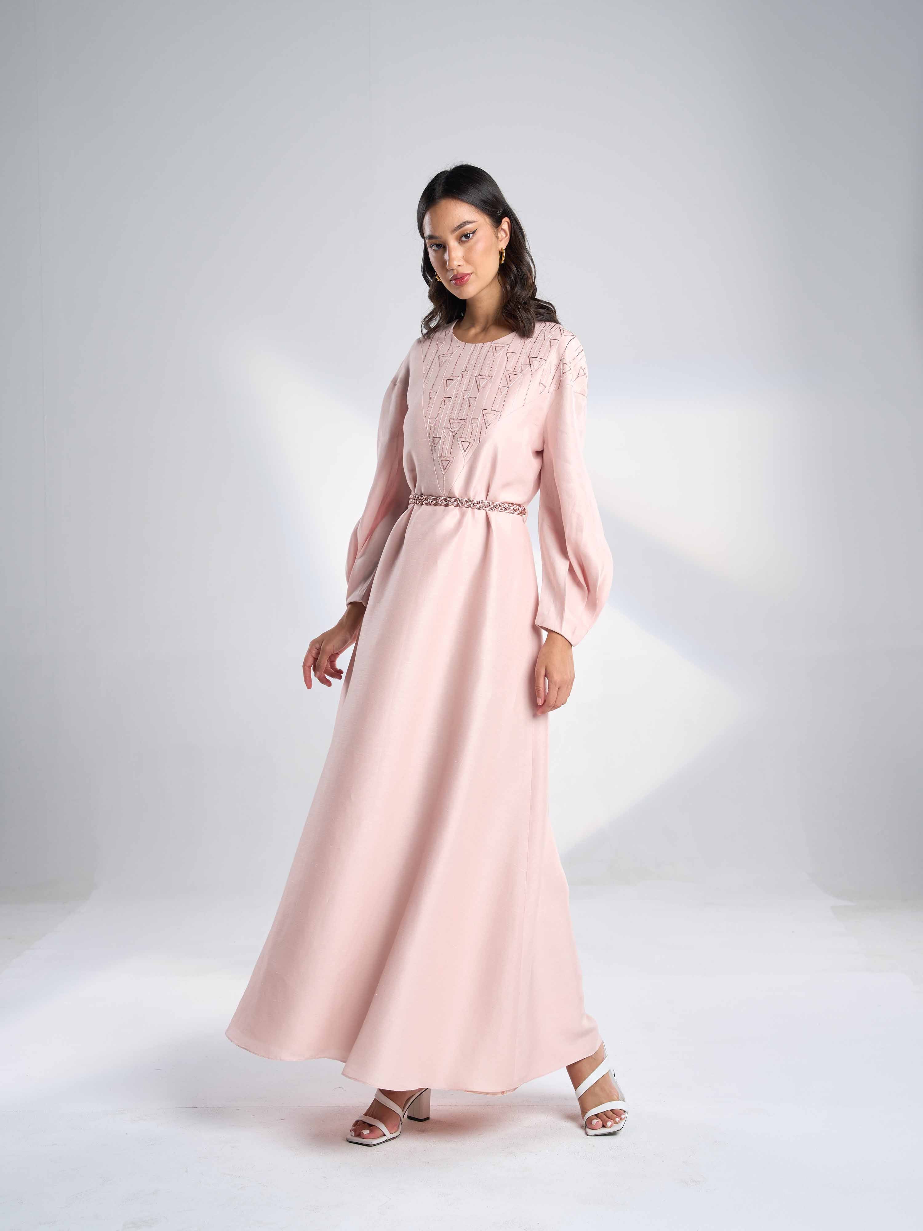 Silk Linen Maxi dress - Modest Silk linen Dre | Nesma Studio Silk Linen Maxi dress - Modest Silk linen Dre | Nesma Studio