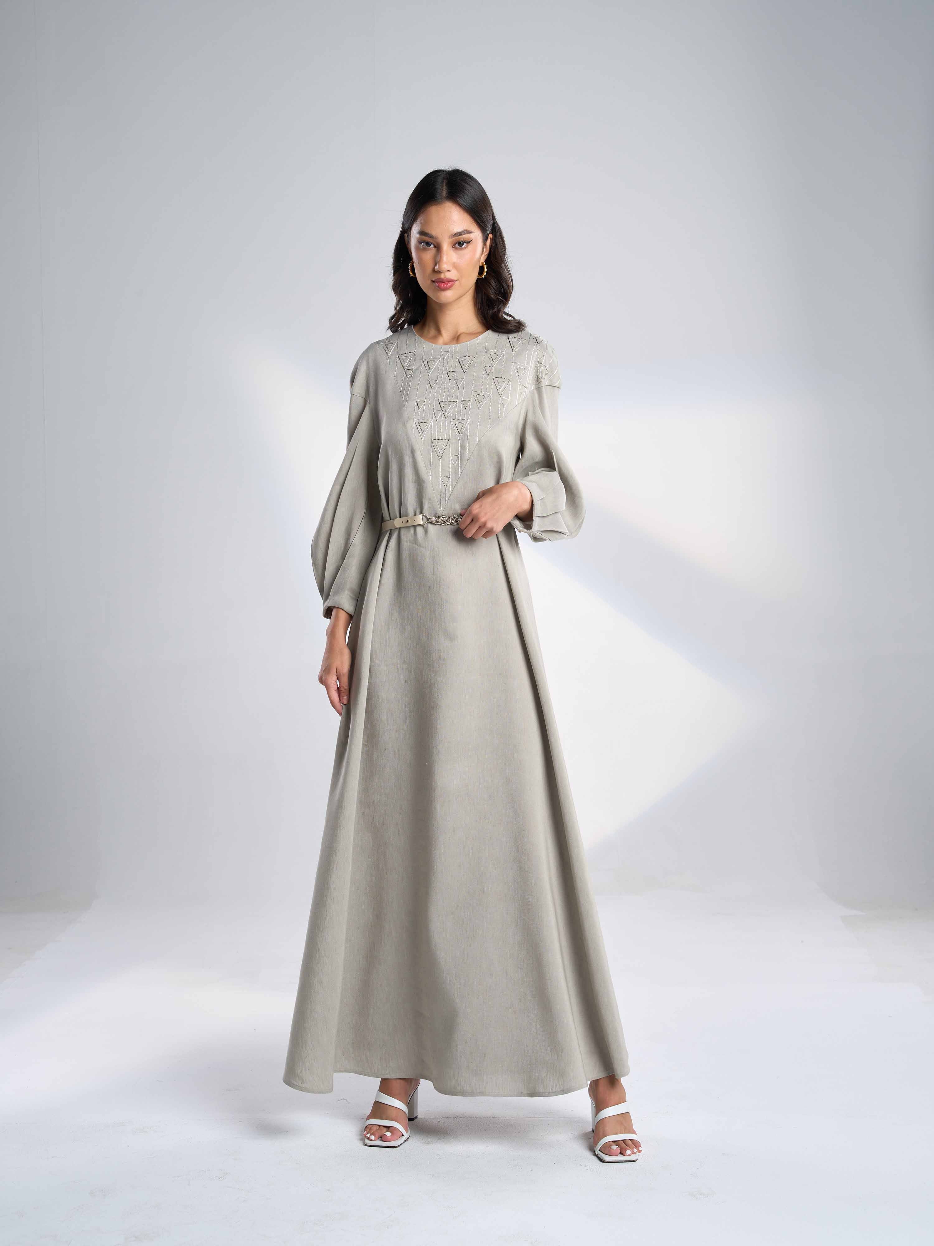 Silk Linen Maxi dress EL-30