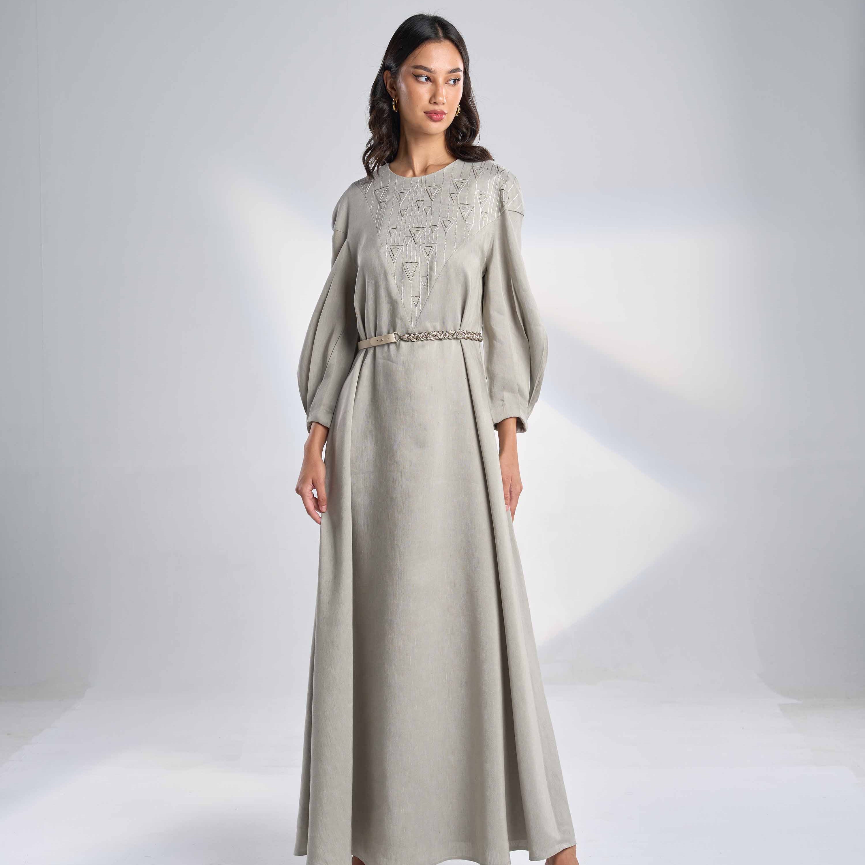 Silk Linen Maxi dress EL-30
