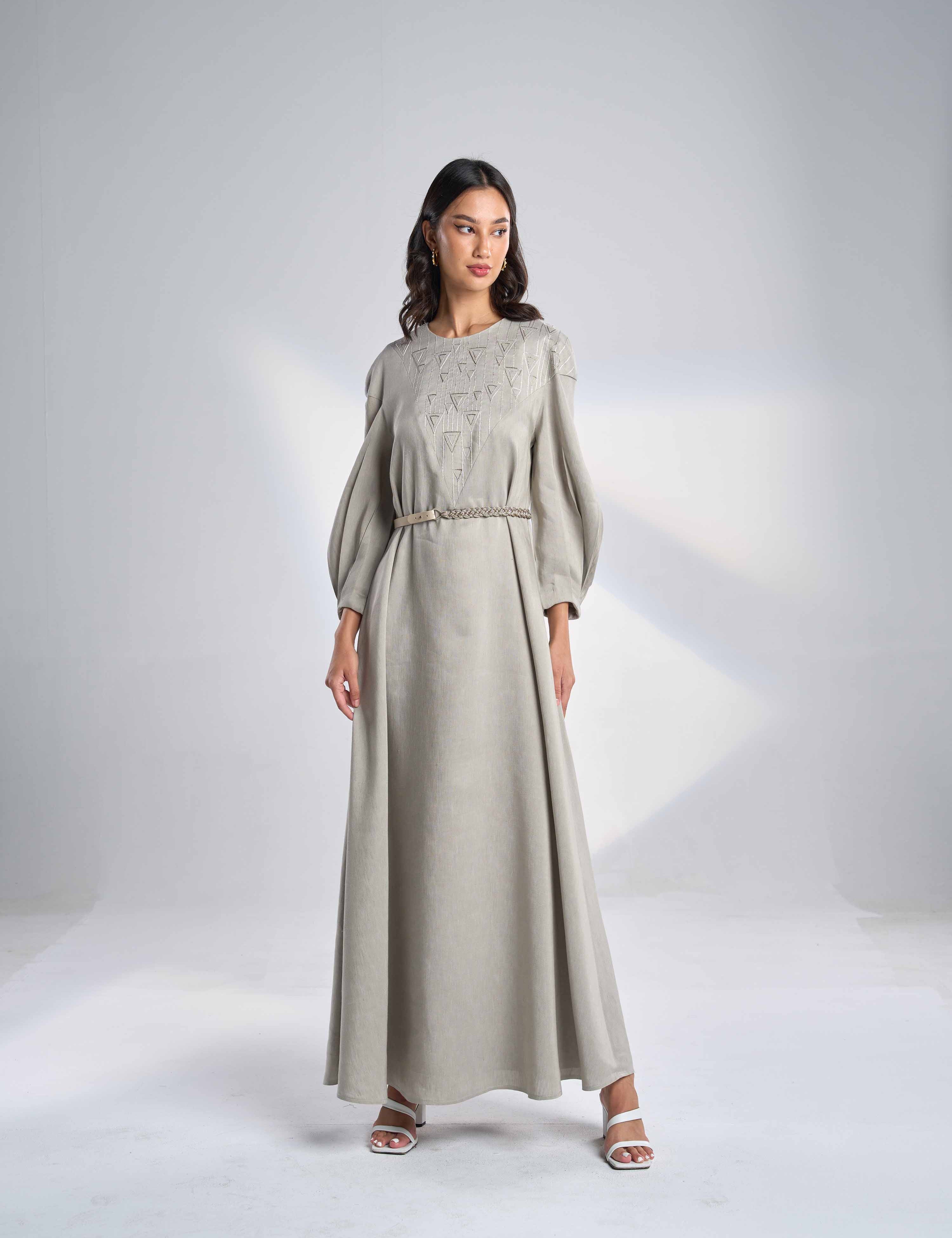 Silk Linen Maxi dress - Modest Silk linen Dre | Nesma Studio Silk Linen Maxi dress - Modest Silk linen Dre | Nesma Studio