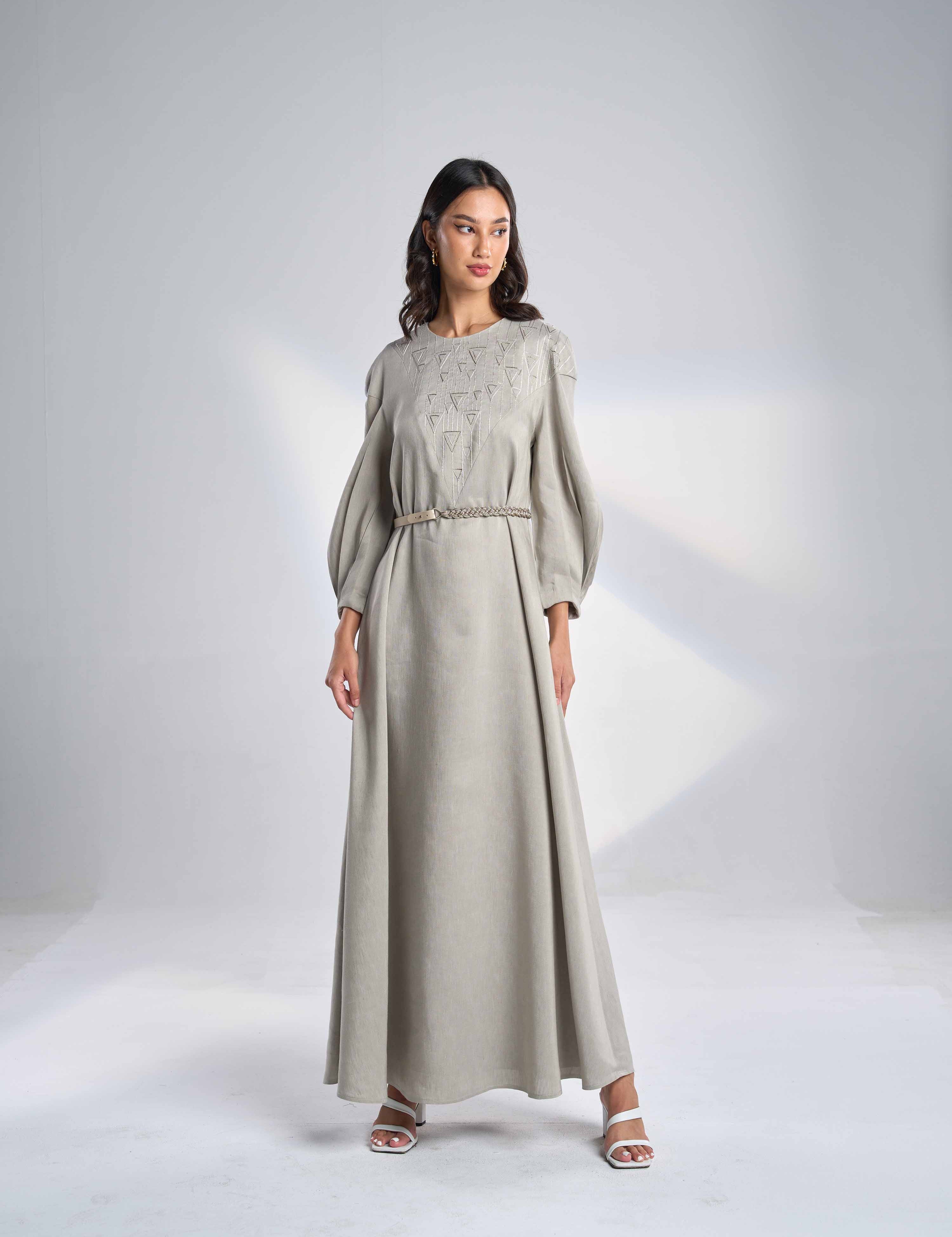 Silk Linen Maxi dress EL-30