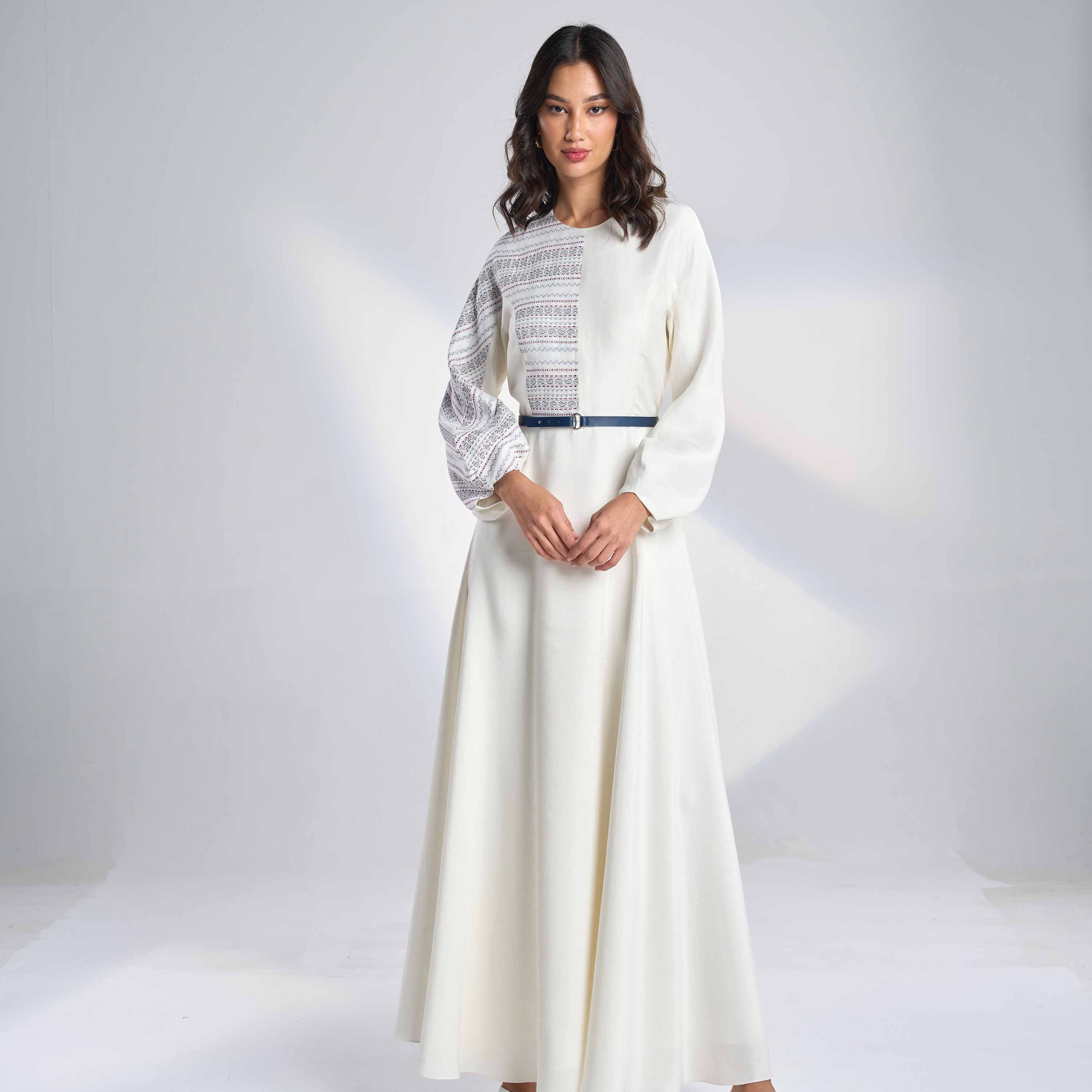 Silk Linen Maxi Dress EL-33
