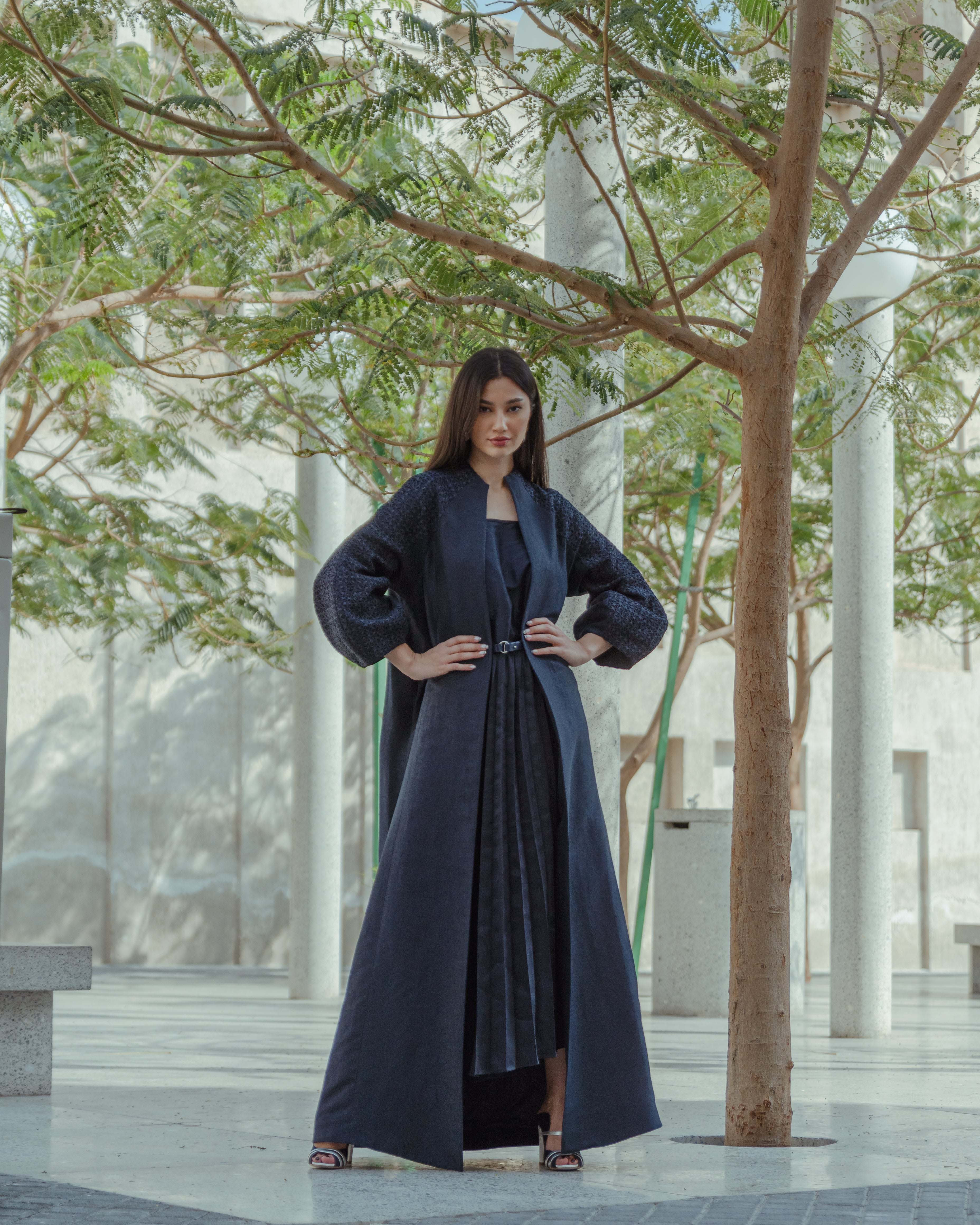 Silk Linen Mosaic Abaya SD-03