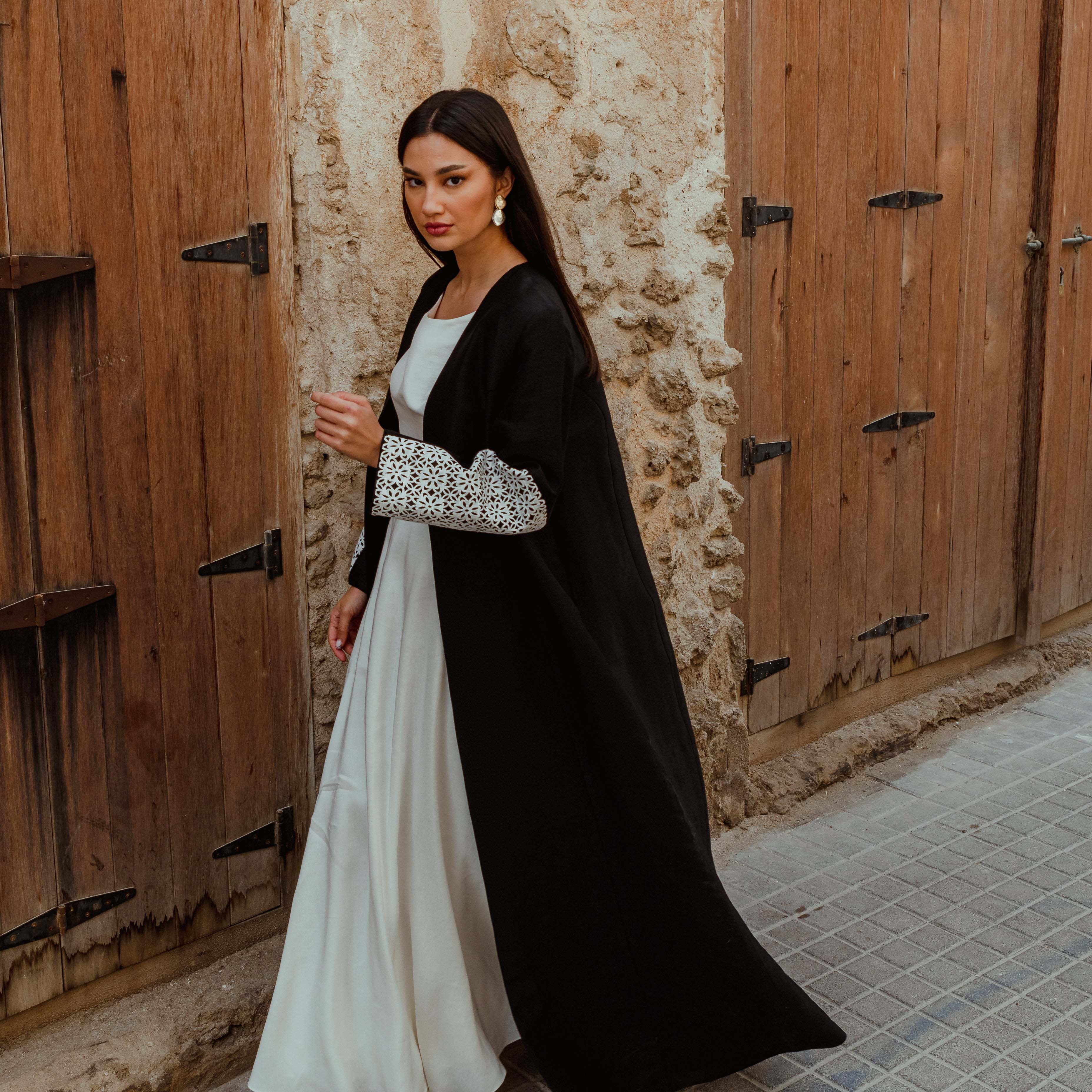 Silk Linen Mosaic Abaya SD-12